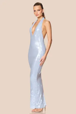 Nookie Siren Maxi Gown in Baby Blue Sequin Size M / AU 10 for rent on The Volte - image 2