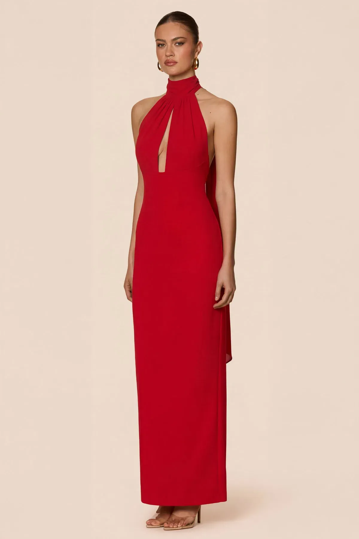 Nookie Martini Halter Maxi Gown in Red Size M / AU 10 - Image 2