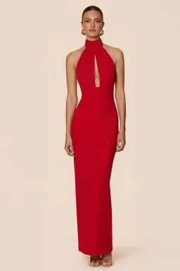 Nookie Martini Halter Maxi Gown in Red Size S / AU 8 for rent on The Volte - image 1