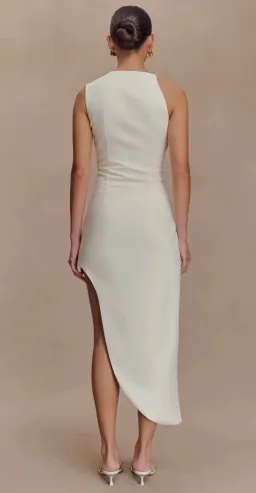 MESHKI Virginia Suiting Embroidered Midi Dress - White XS for rent on The Volte - image 3