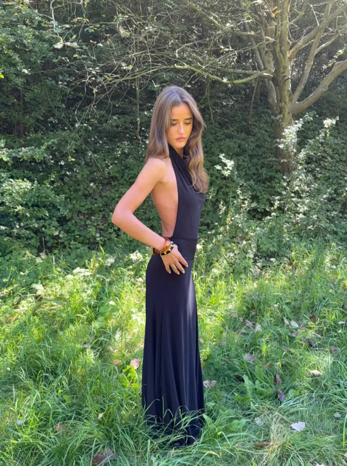 Design By Si, Skyla maxi dress with open back, S - Image 3