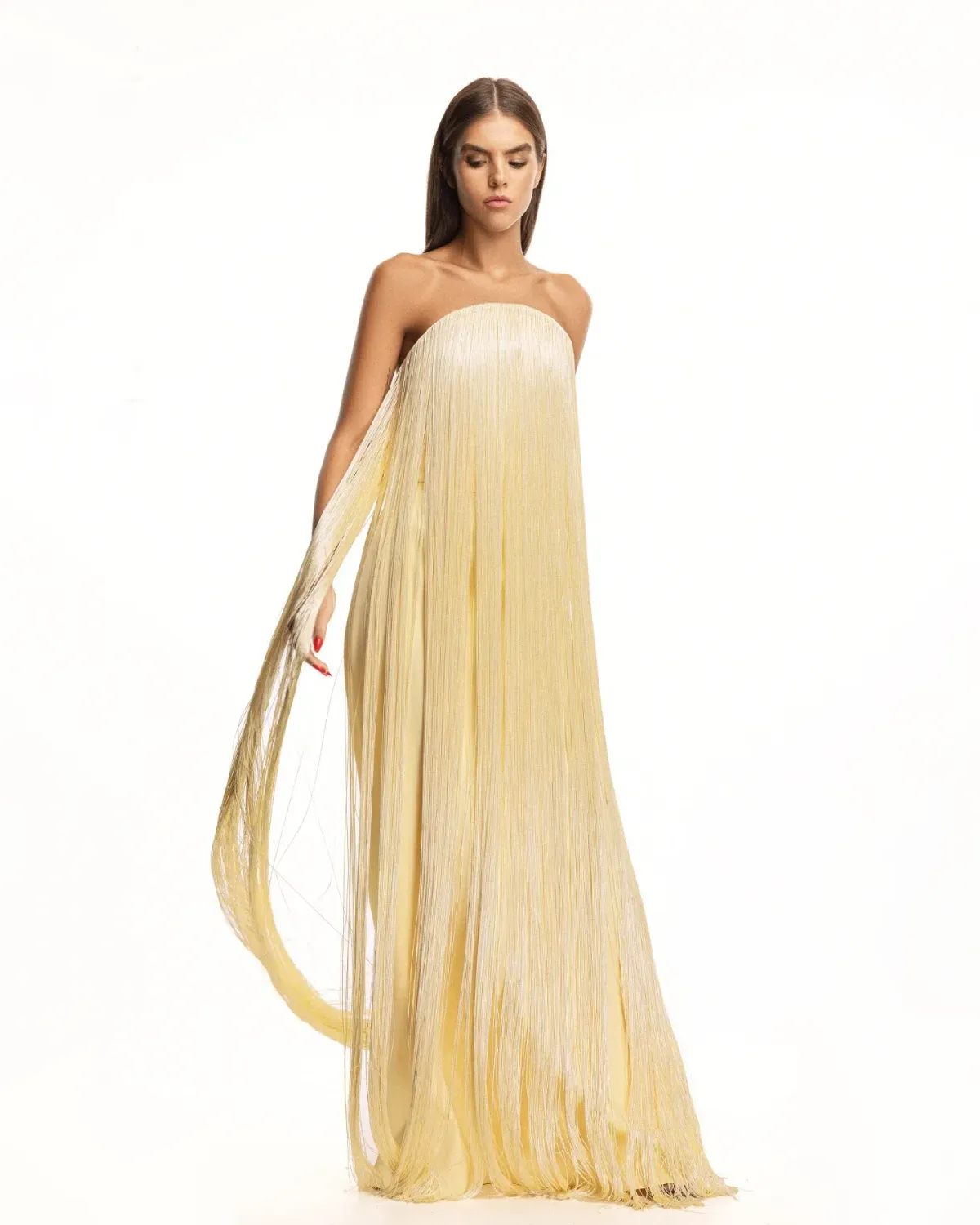 MATTERS Mare Butter Yellow Maxi Dress size 10 - Image 3