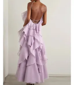 💜 Aje Pandorea Layered Maxi Dress in Lilac Purple Size 14 Formal Gown💜 for rent on The Volte - image 4