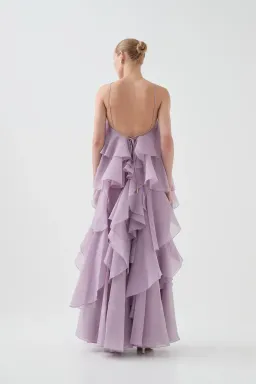 💜 Aje Pandorea Layered Maxi Dress in Lilac Purple Size 14 Formal Gown💜 for rent on The Volte - image 12