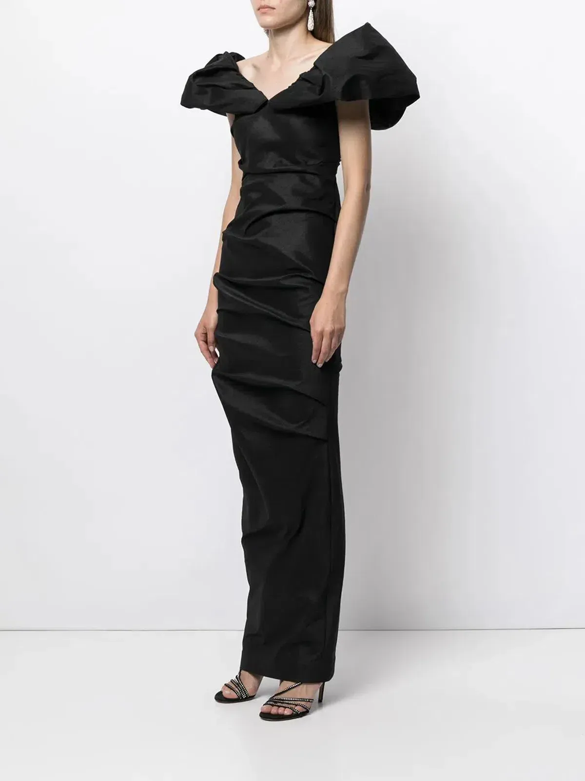 Rachel Gilbert Frey Maxi Gown Black Size 12  - Image 3