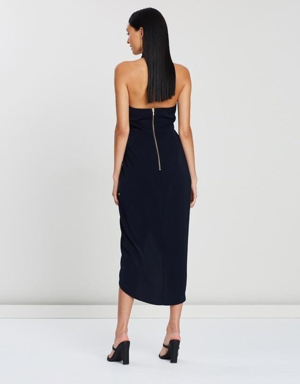 Shona Joy Core Knot Draped Dress Navy Size 10 - Image 6