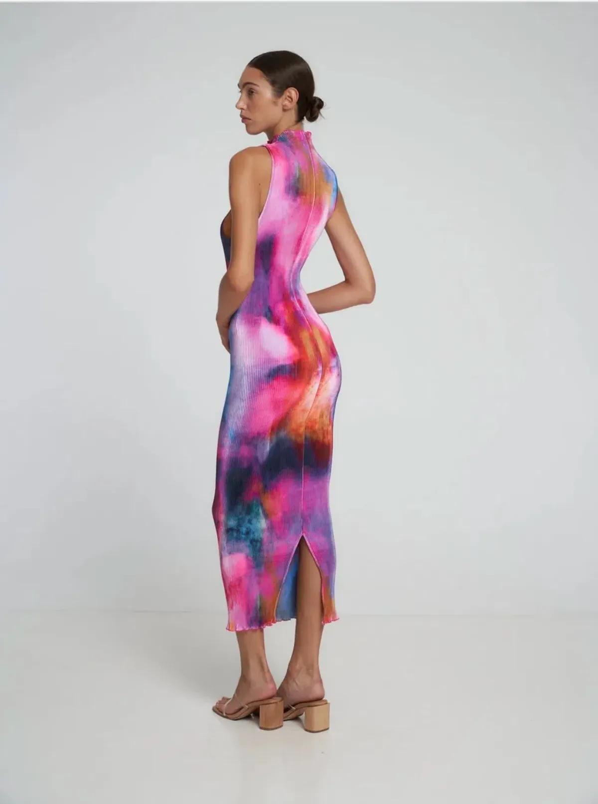 L’ldee Moss Gown Multi Colour Pleat Size 8 - Image 2