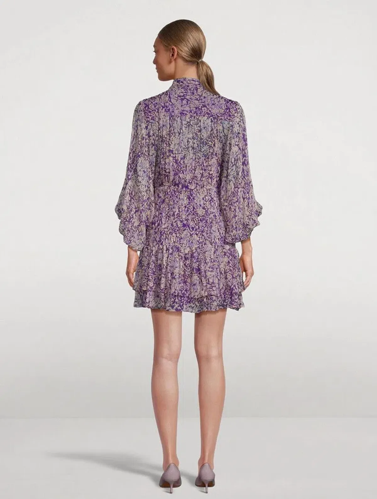 Shona Joy Aurier Button Up Ruched Mini Purple Size 12  - Image 2