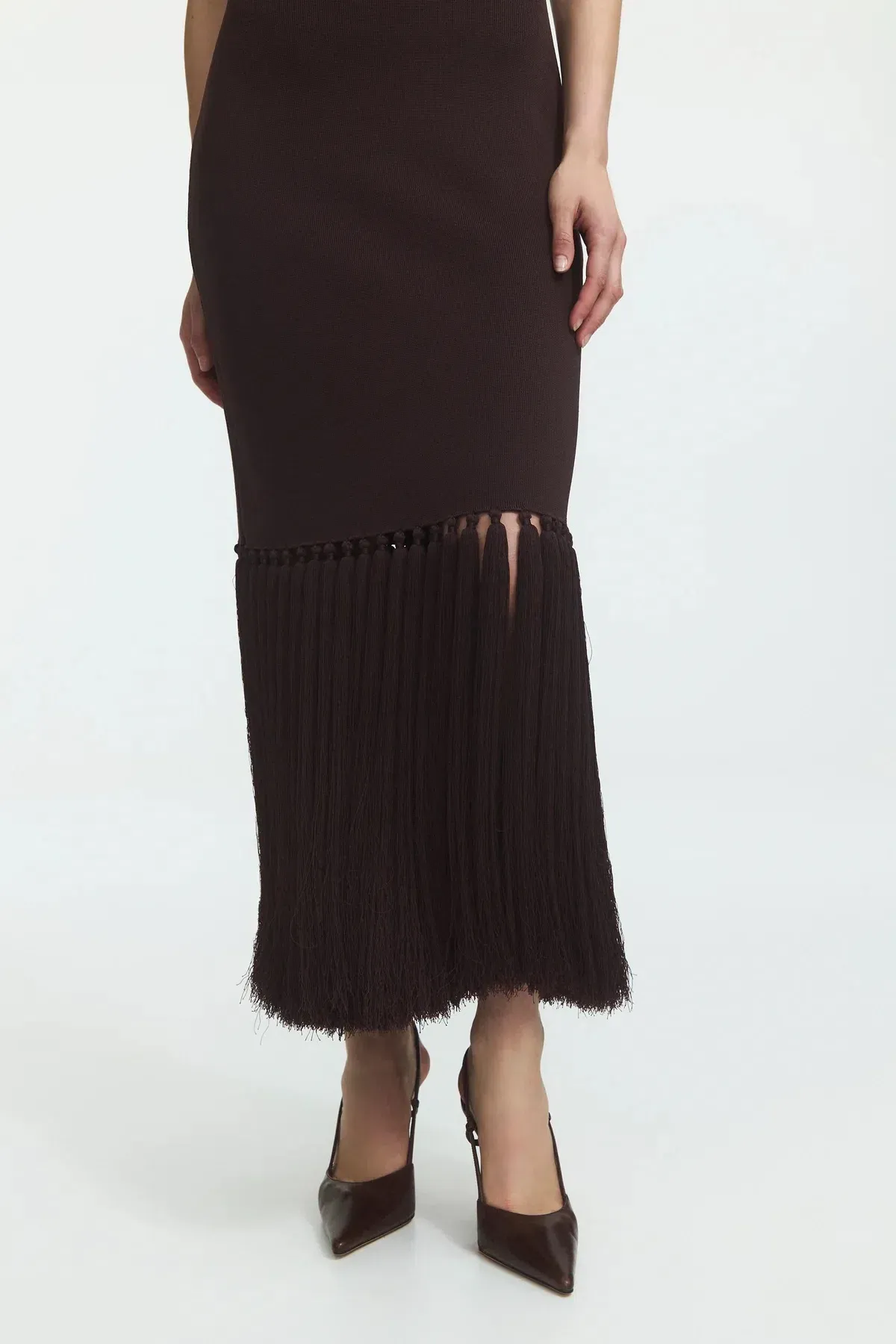 AJE Sofina Knit Tassel Midi Dress - Image 3