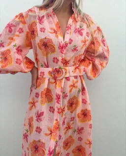 Palm Noosa Noddy Maxi Pink Spanish Hibiscus Size 8 for rent on The Volte - image 4