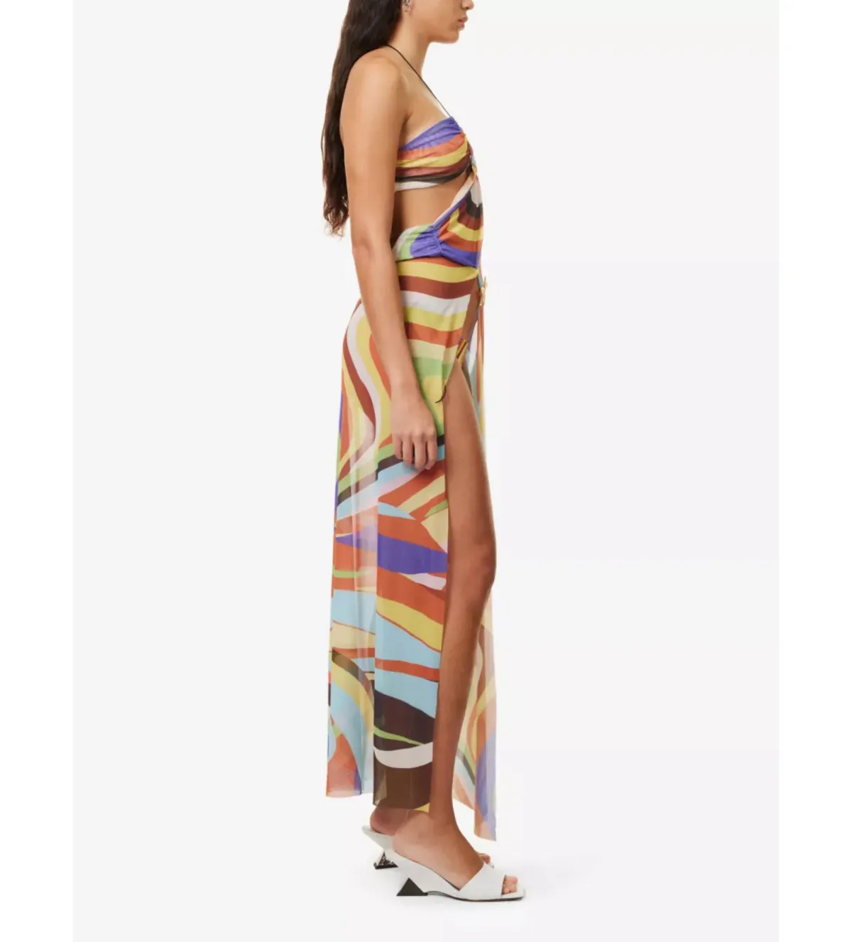 Jaded London Oliana Draped Maxi Dress Multi Size 6 - Image 3