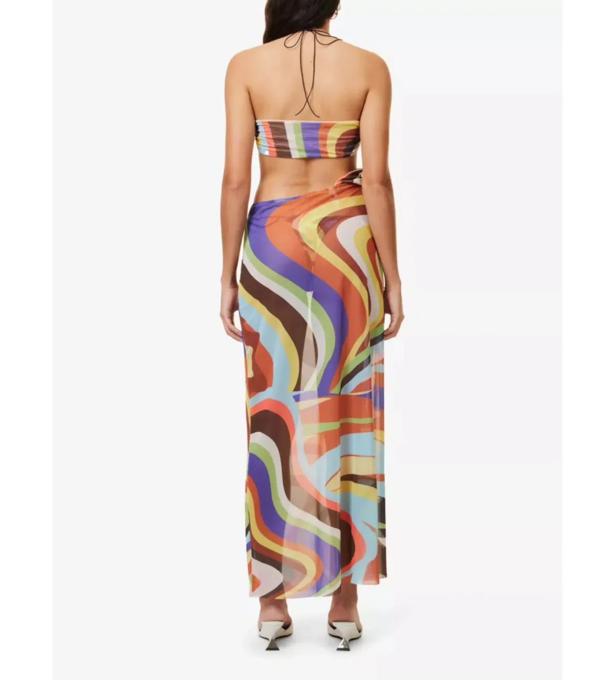 Jaded London Oliana Draped Maxi Dress Multi Size 6 - Image 2
