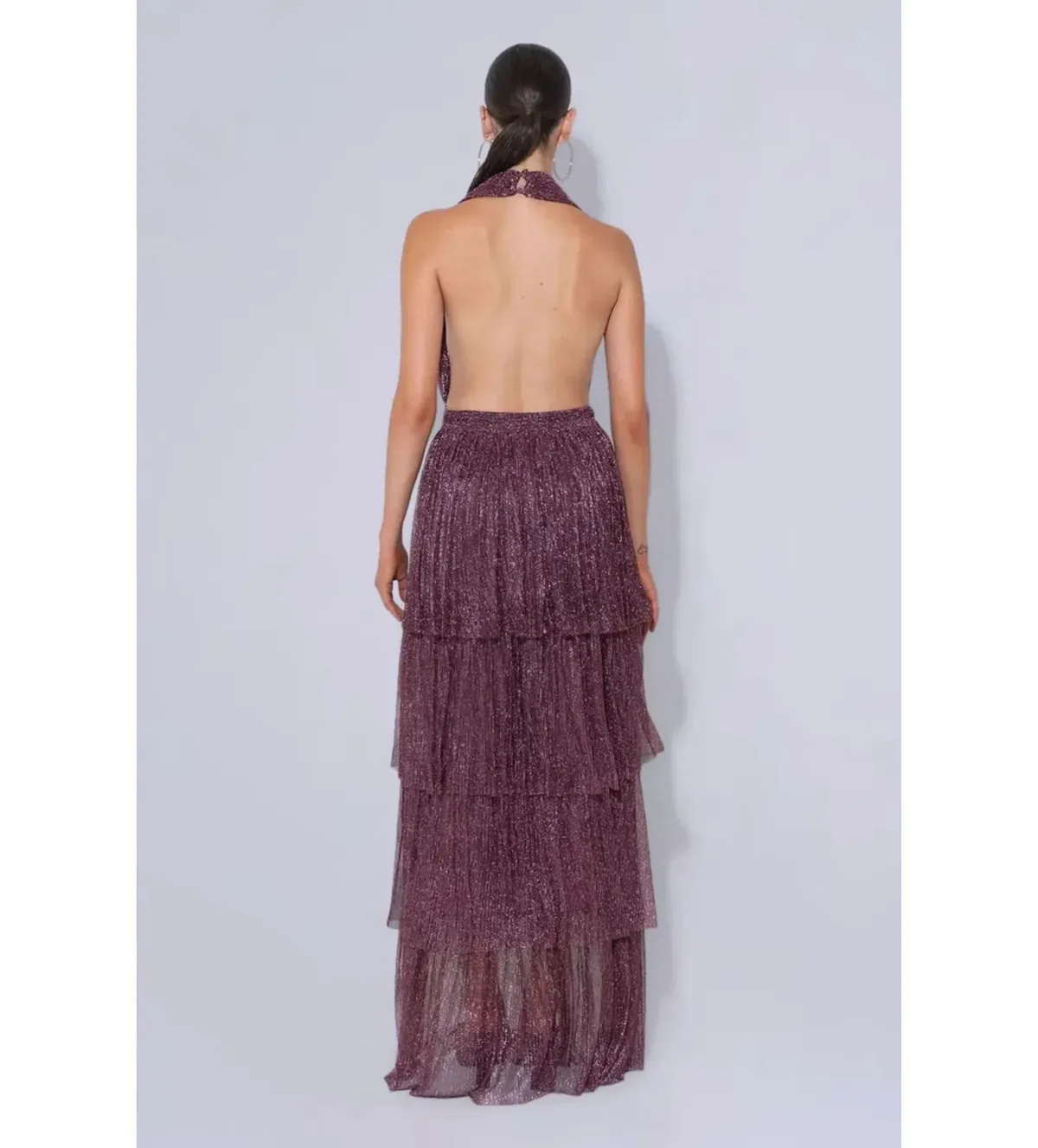 L'Idee Nammos Maxi Gown in Plum Moonlight Size 8 - Image 4