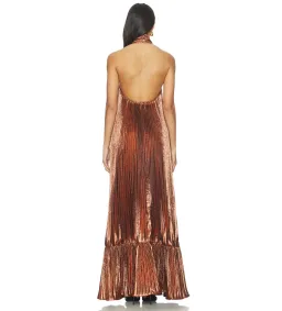 L'Idee Libertie Maxi Gown in Bronze Glitter Size 10 for rent on The Volte - image 2