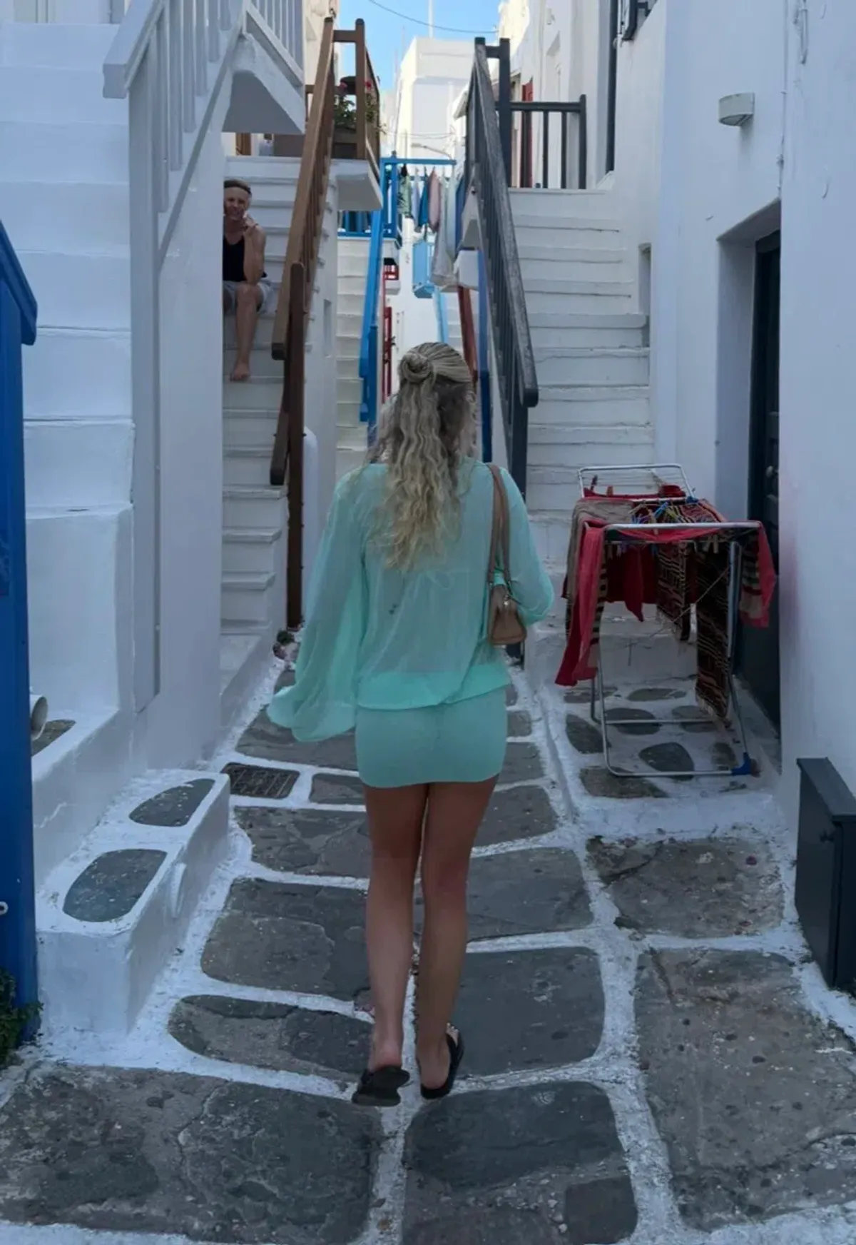 Aqua sheer mini dress (similar to jaded London) - Image 5