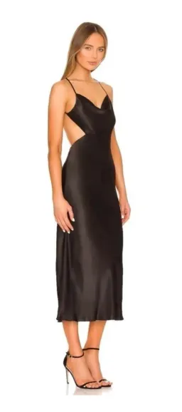 Shona Joy Thalia Bias Cut Out Midi Dress Black Size 12 for rent on The Volte - image 2