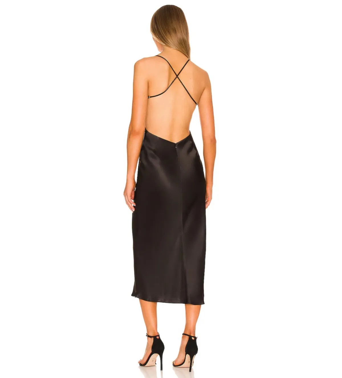 Shona Joy Thalia Bias Cut Out Midi Dress Black Size 12 - Image 2