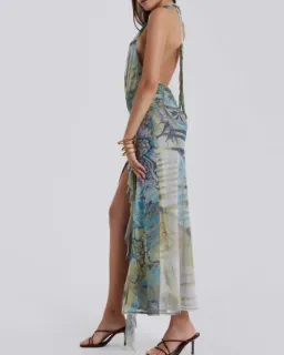 Jaded London Cindy Plunge Maxi Dress In Green for rent on The Volte - image 4