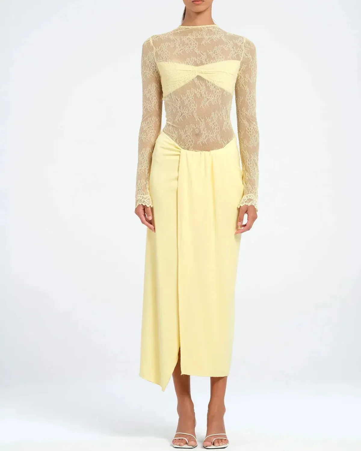 Benni Colton Midi Dress Butter Yellow - Image 3
