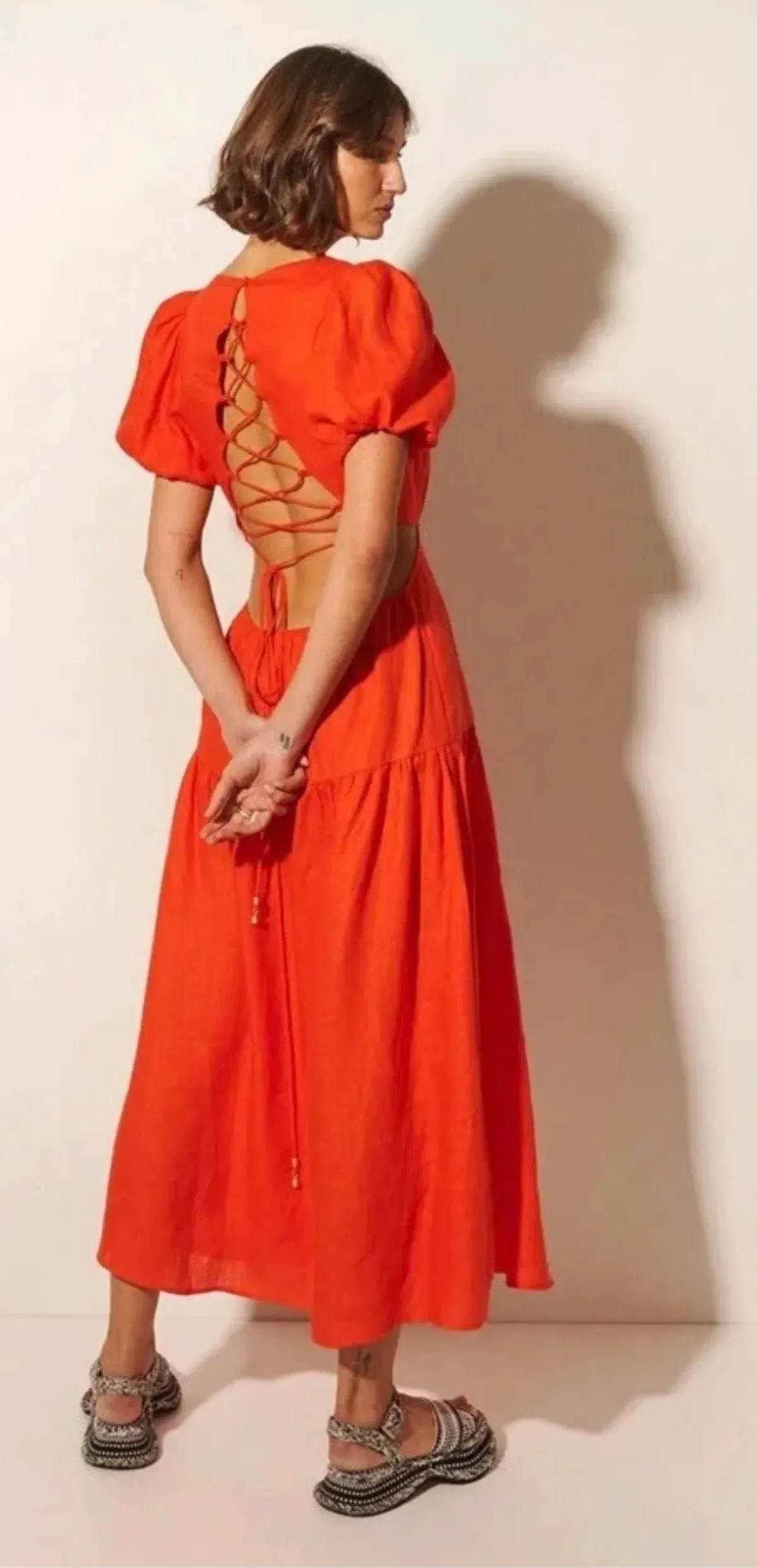 Kivari Kennedy Open Tie Back Maxi Scarlet Red Size 6  - Image 1