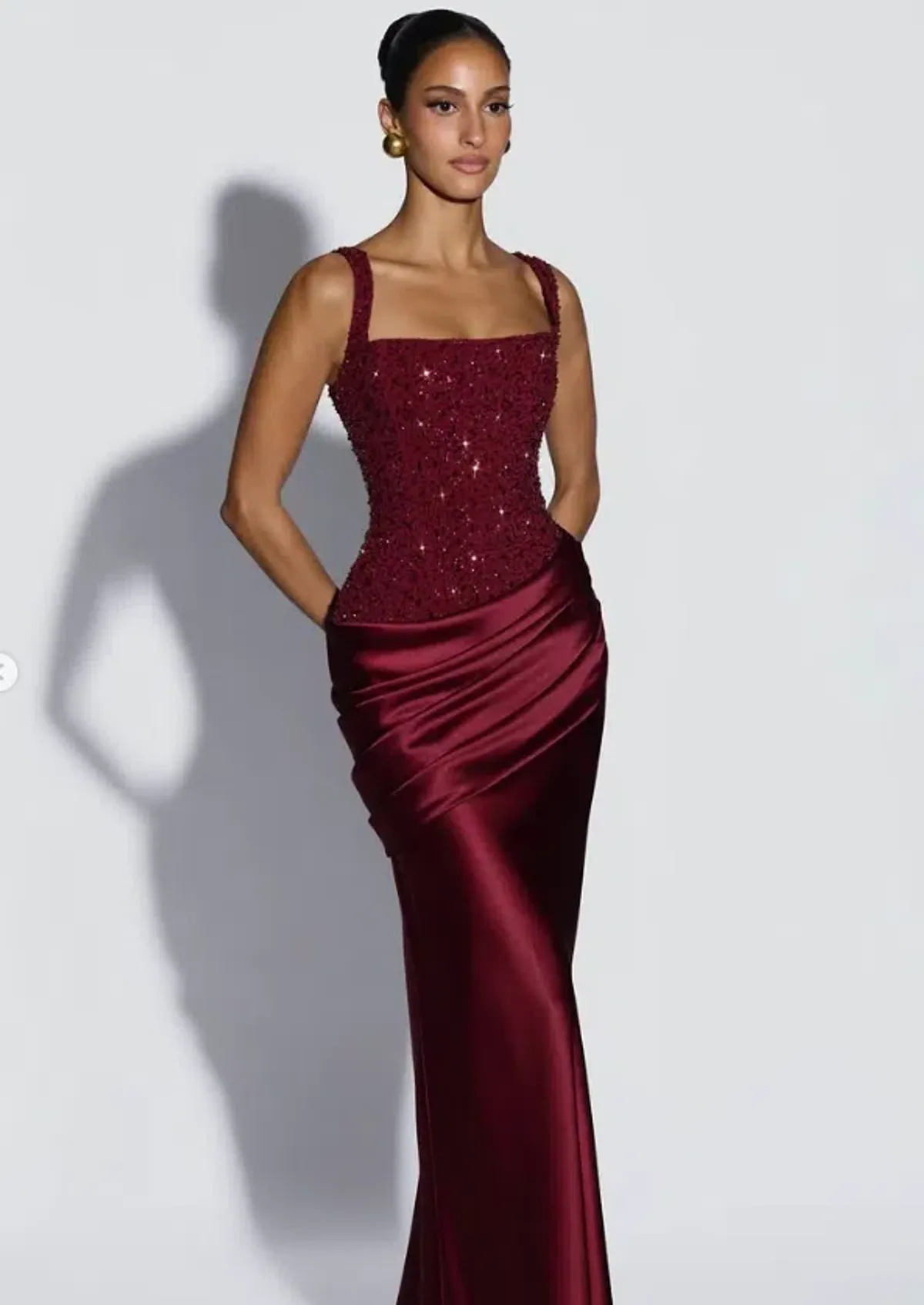 BABYBOO ALEXANDRIA MAXI DRESS BURGUNDY Size 8 - Image 1