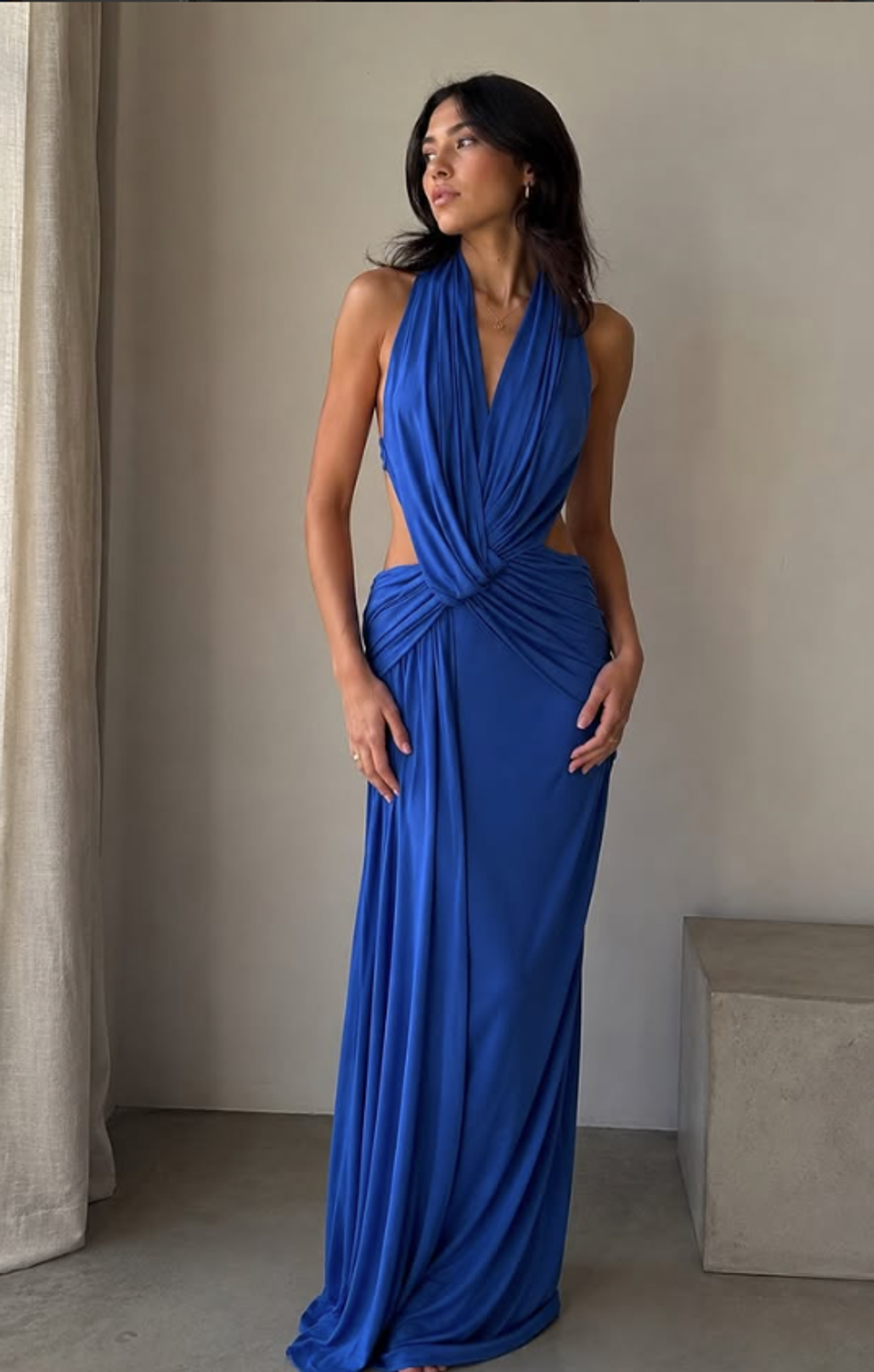 BEC & BRIDGE CHARLIZE HALTER MAXI DRESS COBALT BLUE Size 8 - Image 1