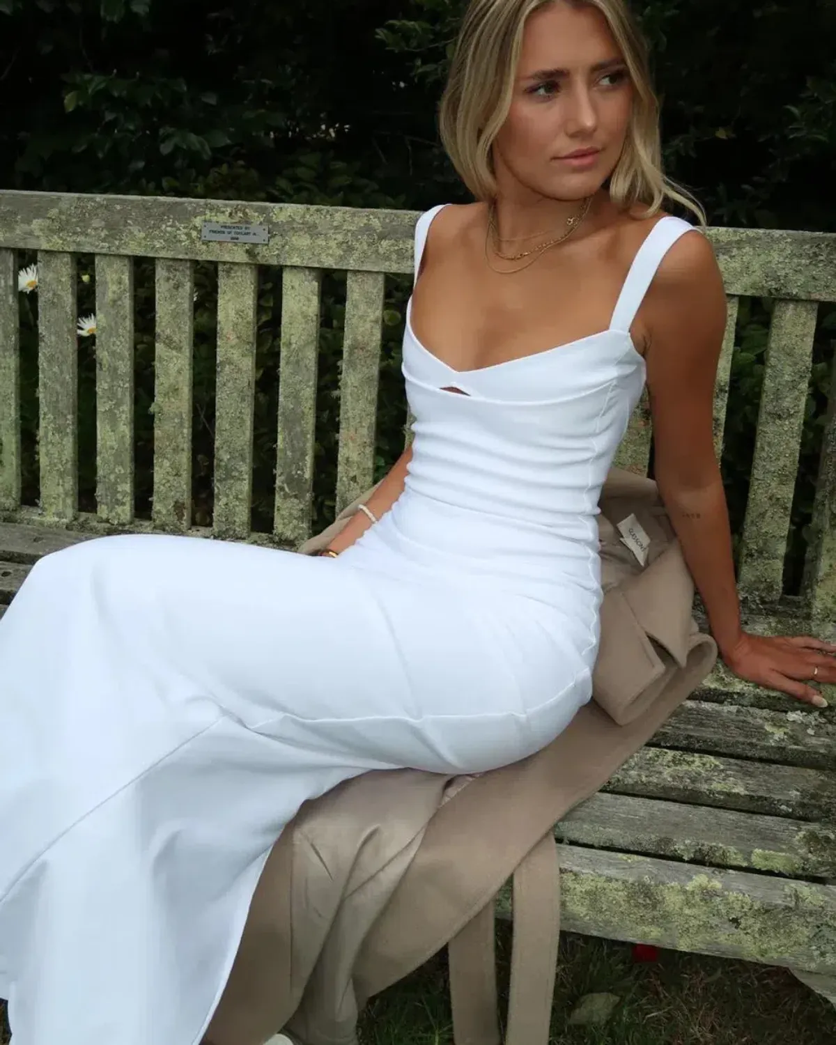 Madison Grace Bianco Dress White - Image 3