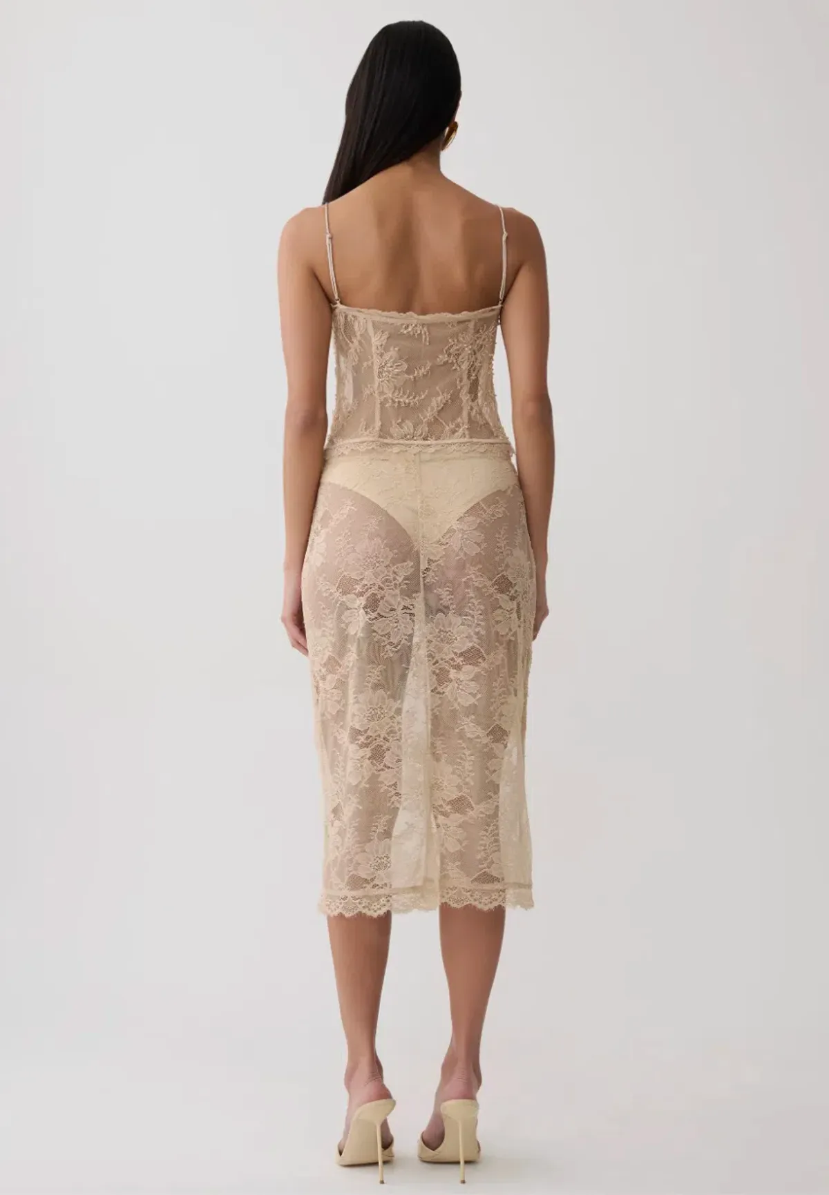 Marcelle Lace Midi Set - Blush Rose Gold XXS - Image 3