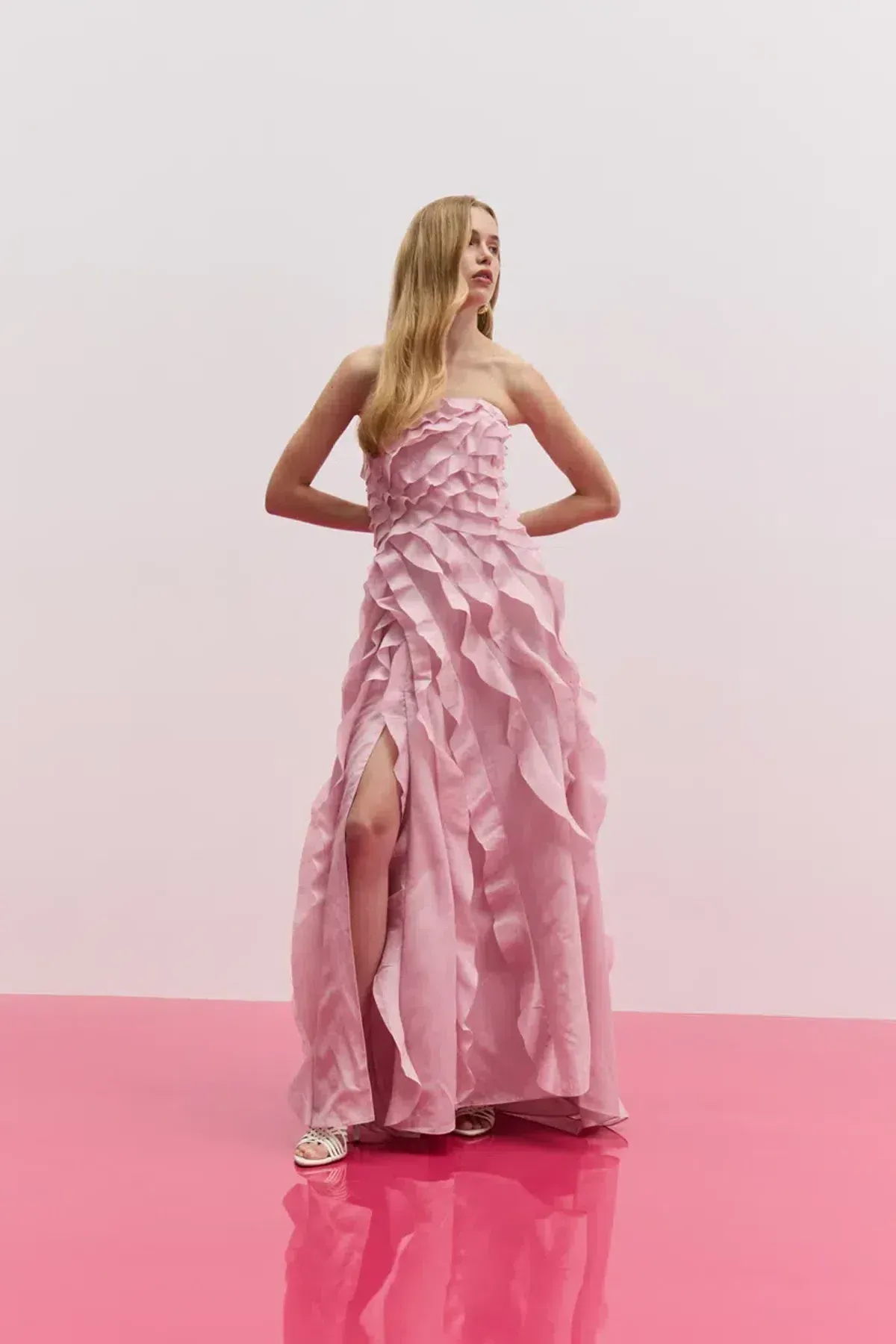 🌸 Aje ALLAIRIE GOWN in Chalk Pink - Size 10 AU 🌸 Ruffled Tiered Maxi Dress 🌸 - Image 1