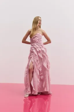 🌸 Aje ALLAIRIE GOWN in Chalk Pink - Size 10 AU 🌸 Ruffled Tiered Maxi Dress 🌸 for rent on The Volte - image 1
