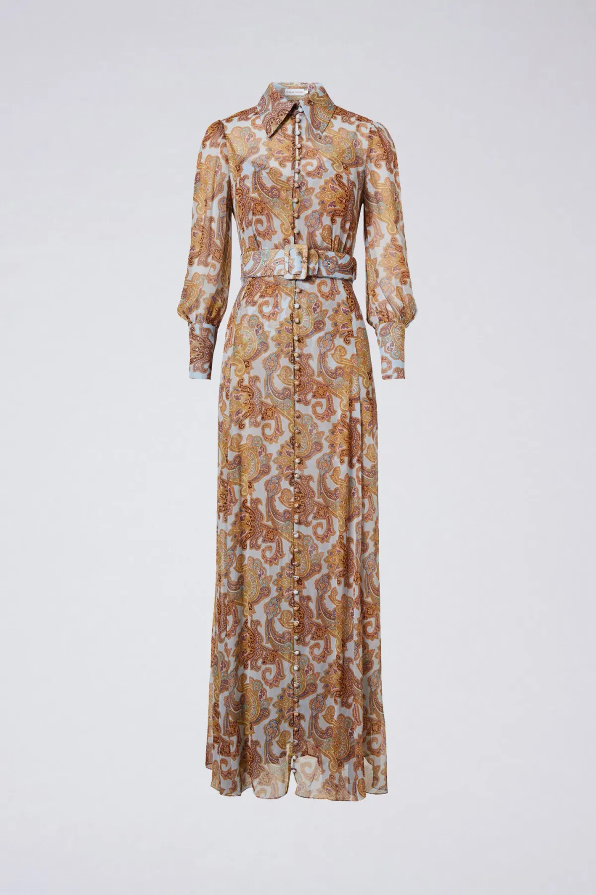 Scanlan Theodore GGT Foulard Print Maxi Dress Brown Size 10 - Image 3