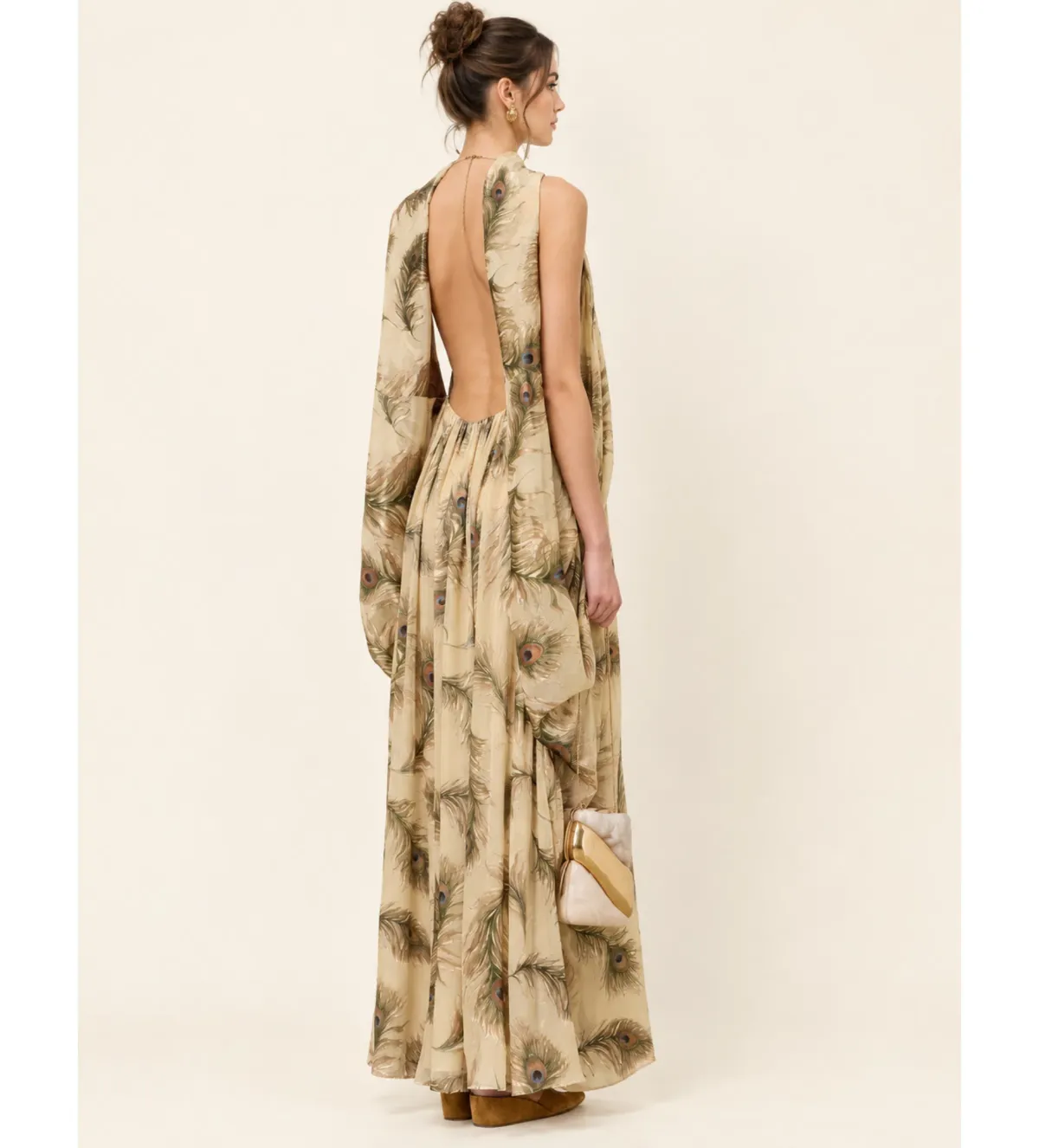 Zimmermann Ascent Burnout Halter Dress in Cream Feather Size 0/AU8 - Image 2