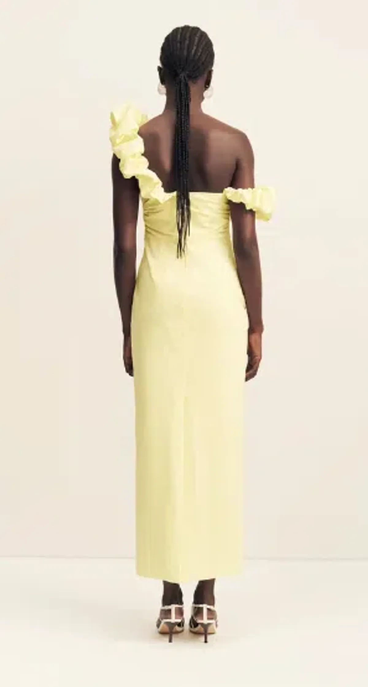 campbell ruffle draped maxi dress - lemonade - Image 2