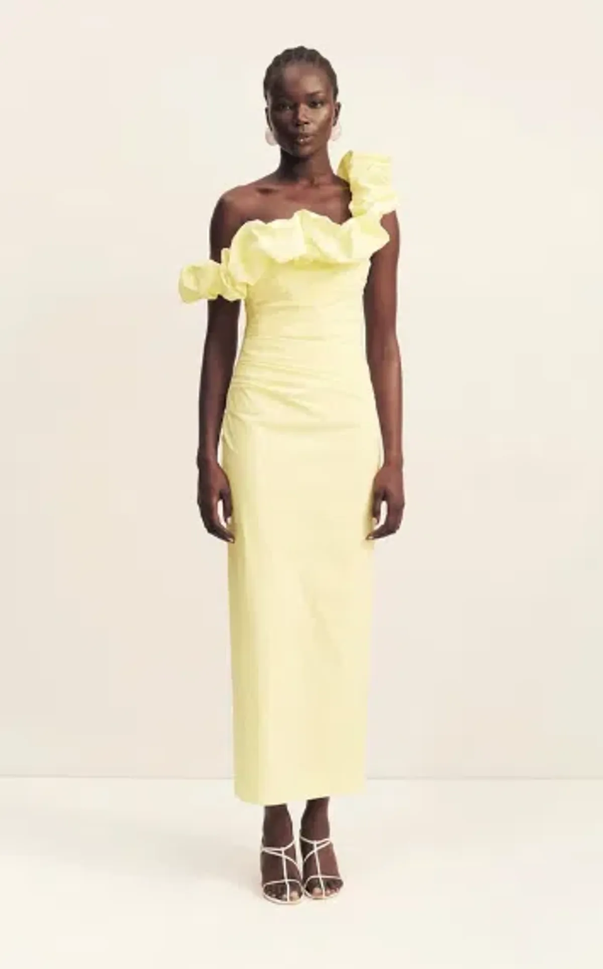 campbell ruffle draped maxi dress - lemonade - Image 1