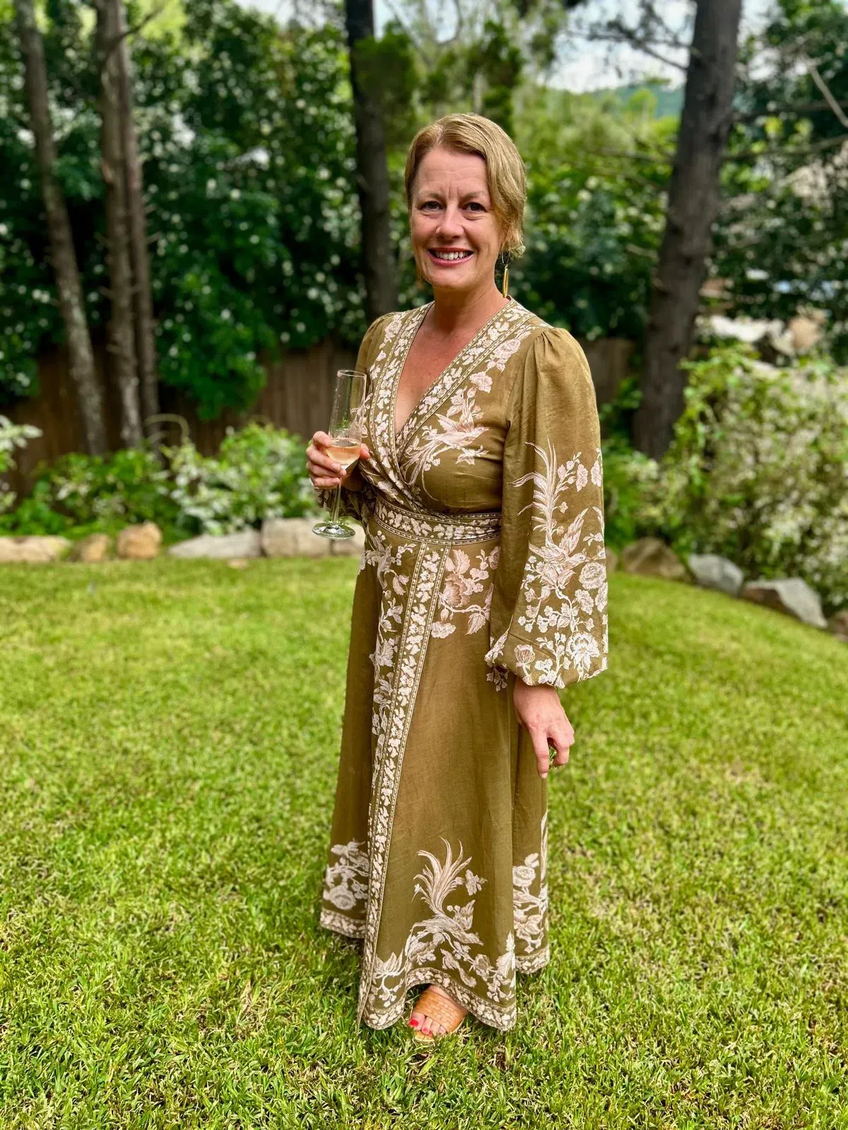 Zimmermann Anneke Wrap Dress in Olive Green Size 4 / AU 16 - Image 3