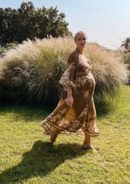 Zimmermann Anneke Wrap Dress in Olive Green Size 4 / AU 16 for rent on The Volte - image 4