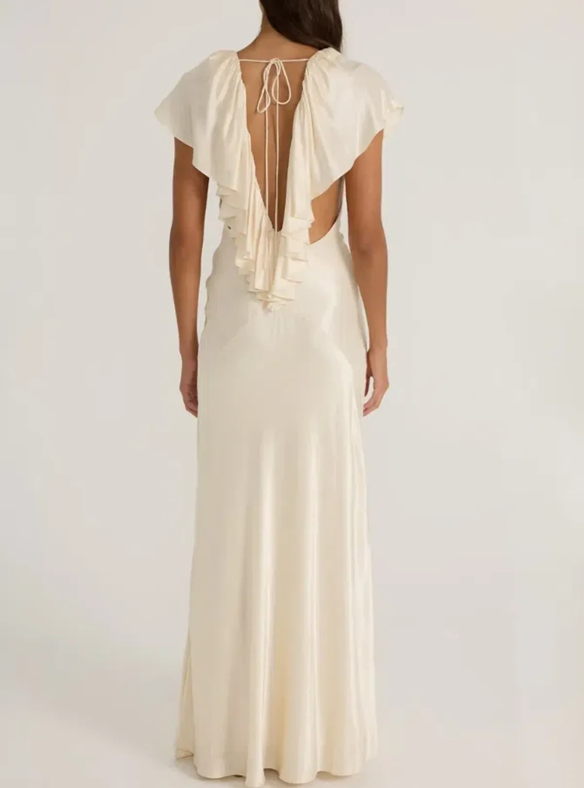 Ance Gria Clover Gown in Satin Cream Size 6 - Image 2