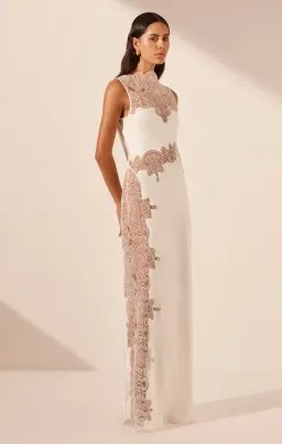 SHONA JOY JAMILA LACE HIGH NECK MAXI DRESS WHITE SIZE 8 for rent on The Volte - image 2