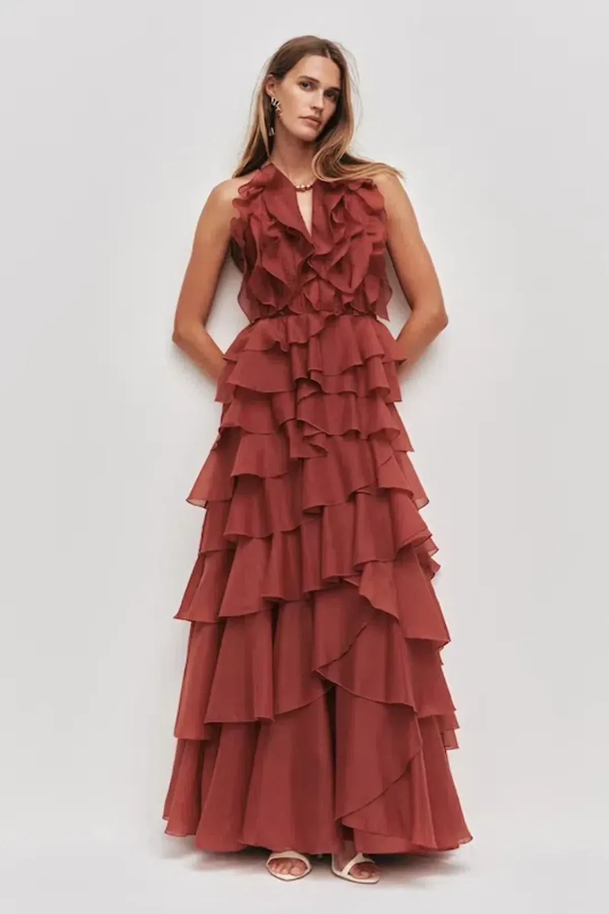 Aje Cleo gown in rust size 10 - Image 1