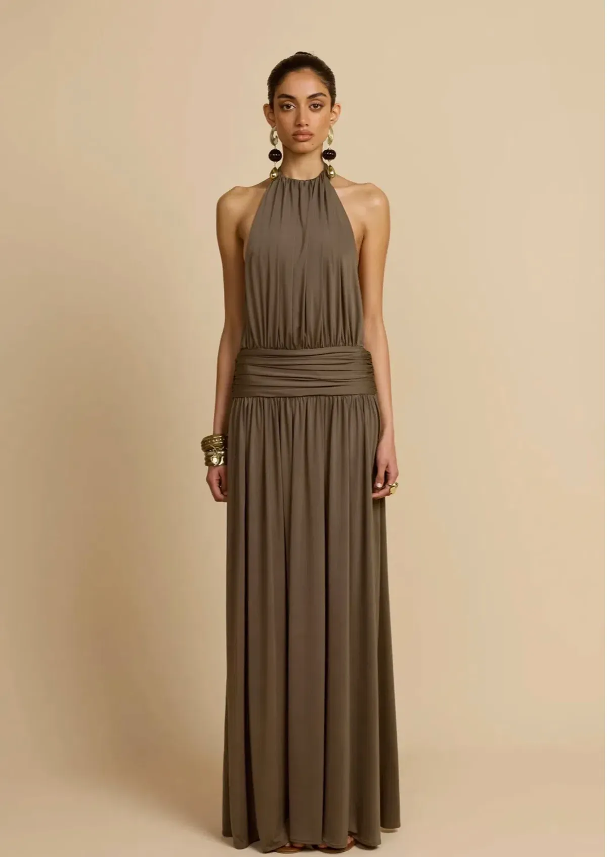 Arcina Ori Santina Dress Khaki - Image 1