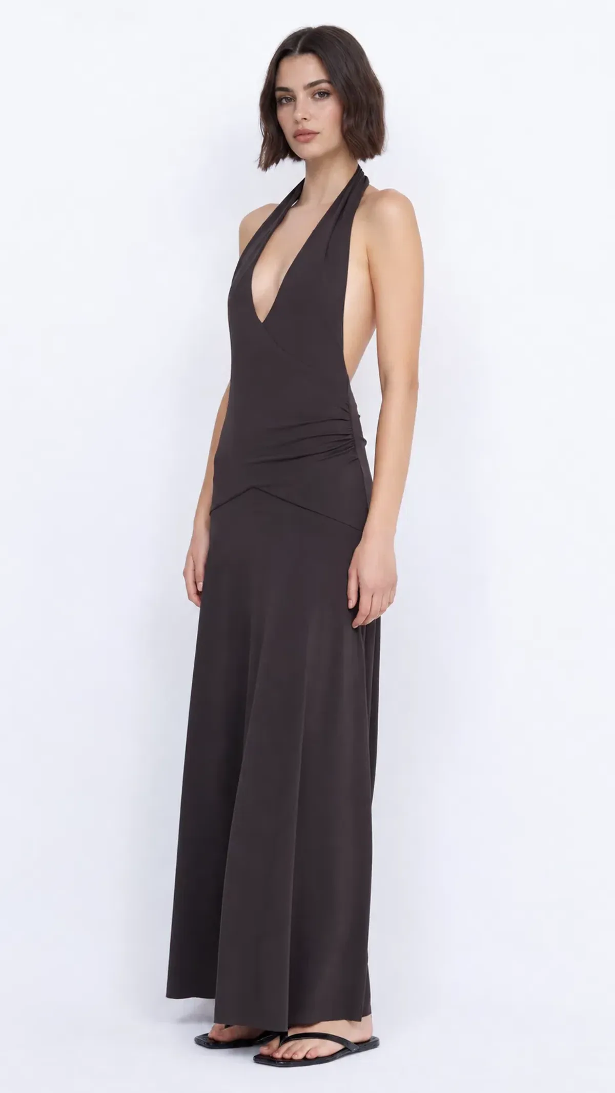 Blanche Halter Maxi Dress Espresso - Bec & Bridge - Size 6 - Image 1