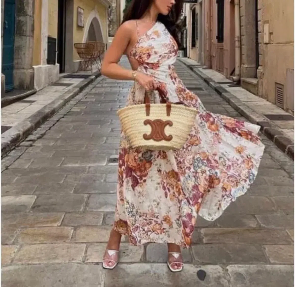 ZIMMERMANN THE PATTIE ASYMMETRIC DRESS IN CREAM FLORAL SIZE 4/AU 14 - Image 7