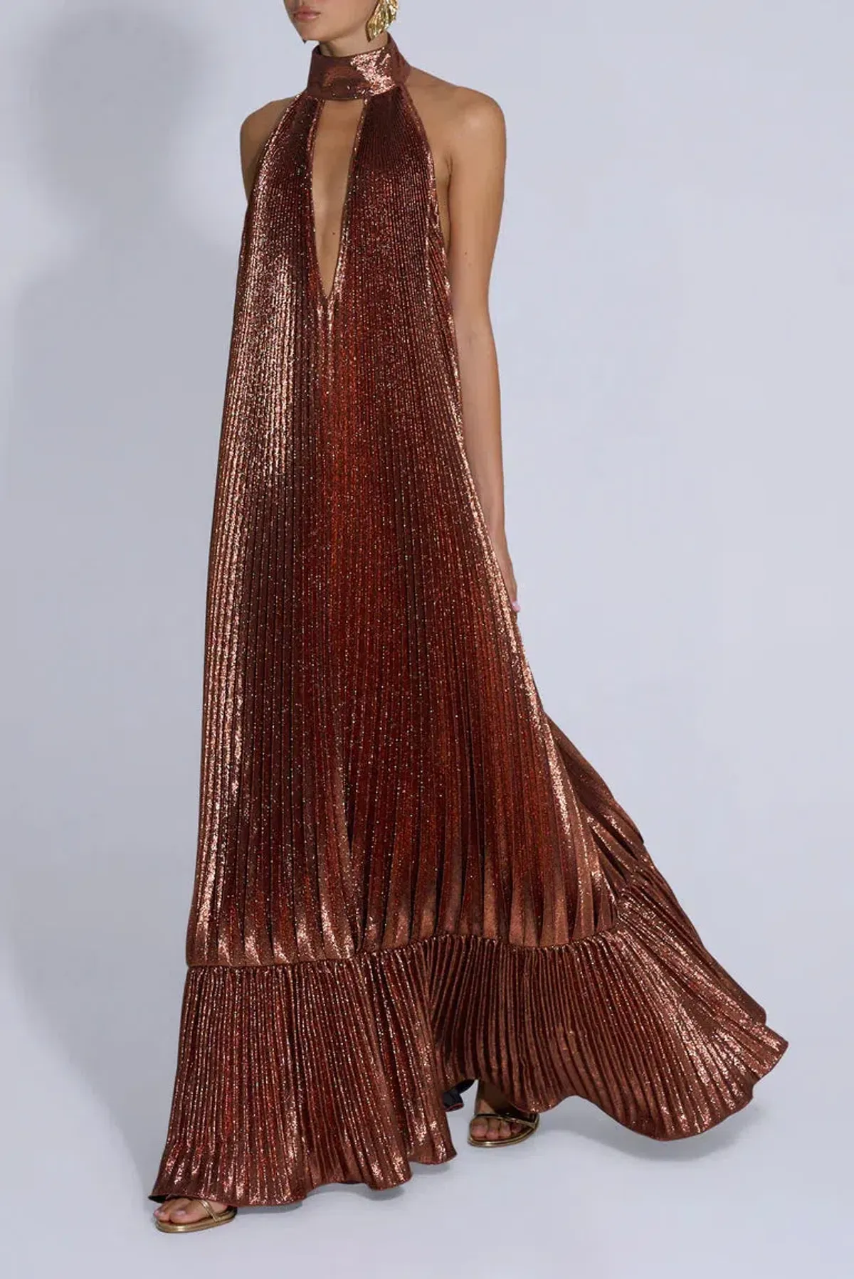Lidee Libertie Gown Bronze Glitter Size 6 - Image 7