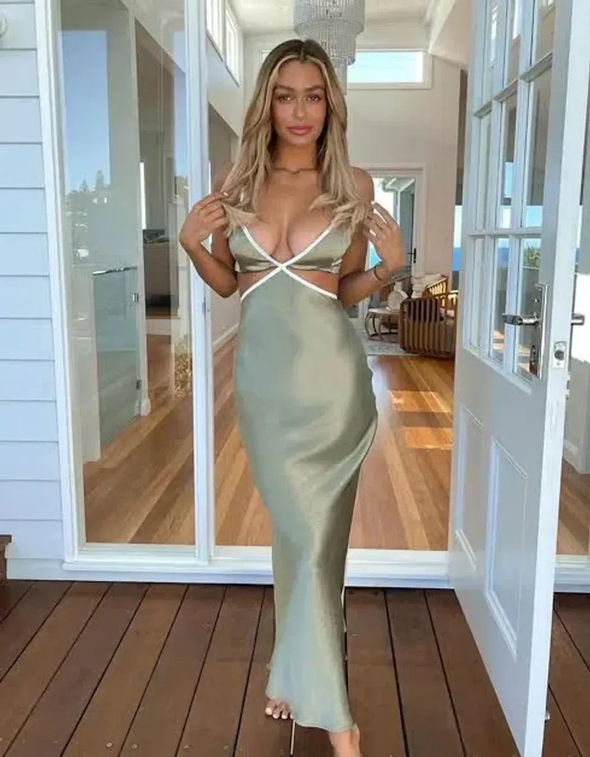 Bec + Bridge Veronique Maxi Dress Sage – Size 8 - Image 1