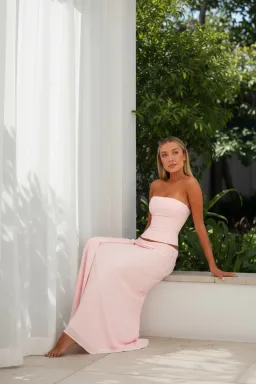 Sabelle Charlotte Corset Top and Maxi Skirt Pink Size M for rent on The Volte - image 2