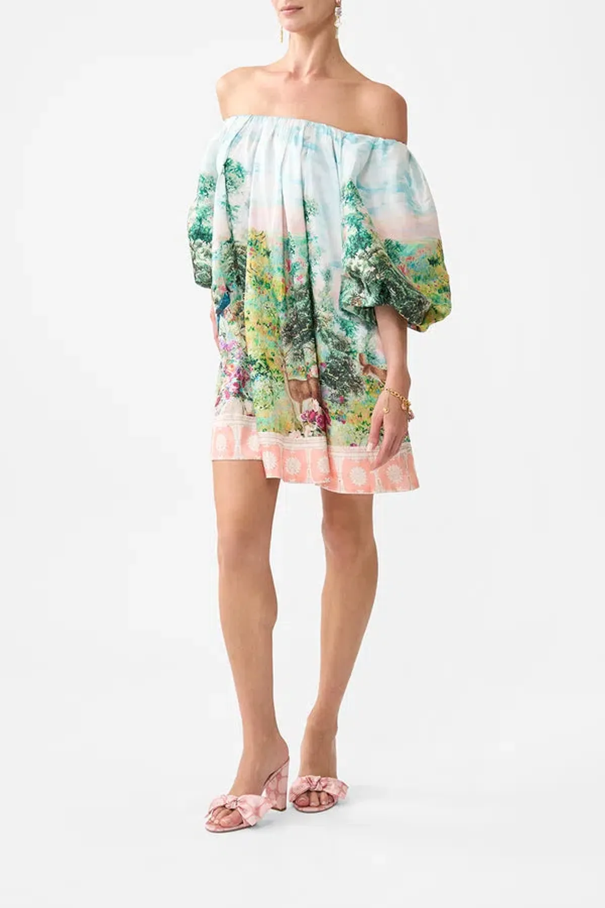 CAMILLA Arches of Amor Off Shoulder Puff Dress – Size M / AU 12 - Image 1