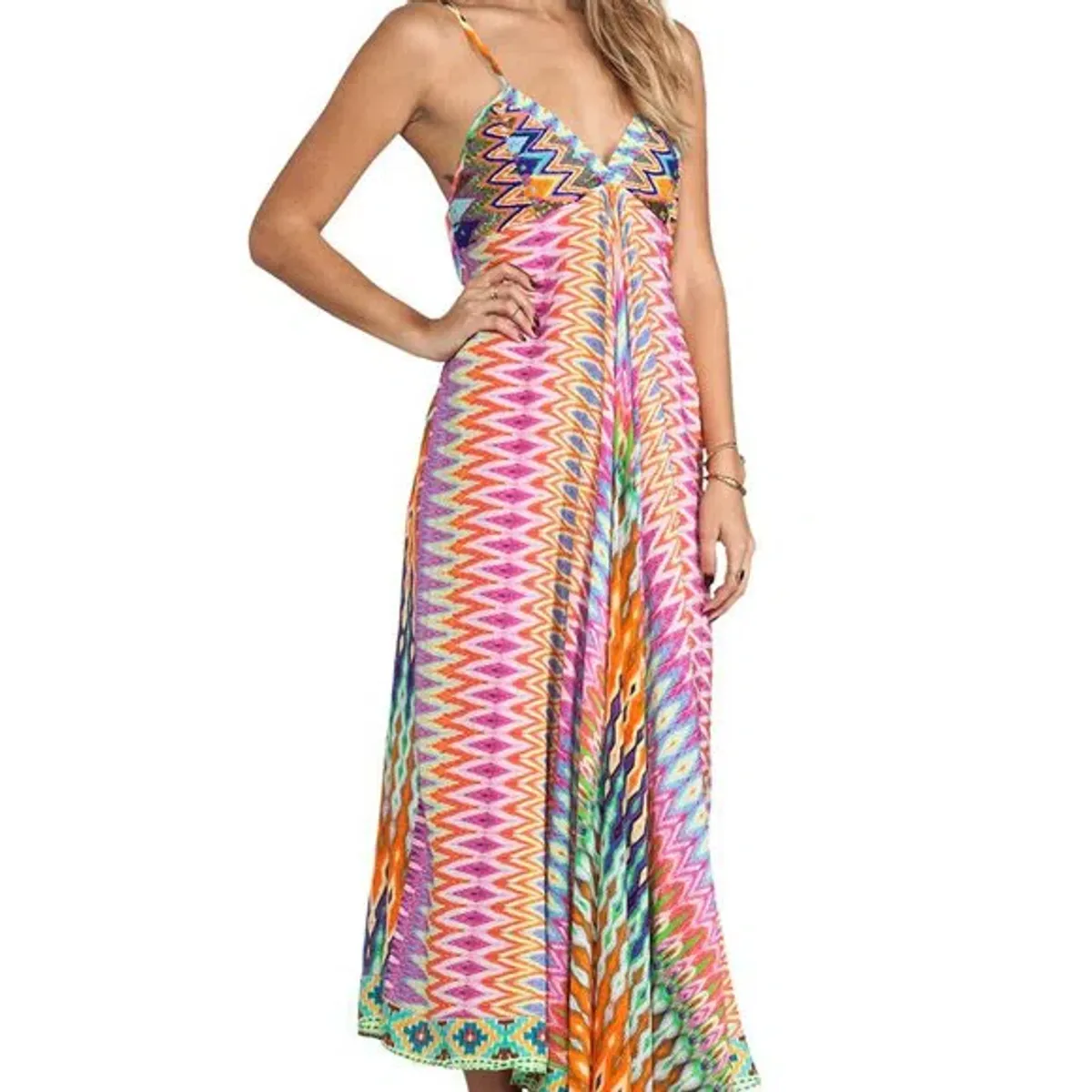 Vintage Camilla Loom Lovers Triangle Top Maxi Dress Size 1/S - Image 4
