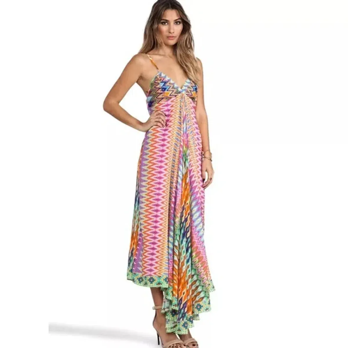 Vintage Camilla Loom Lovers Triangle Top Maxi Dress Size 1/S - Image 3