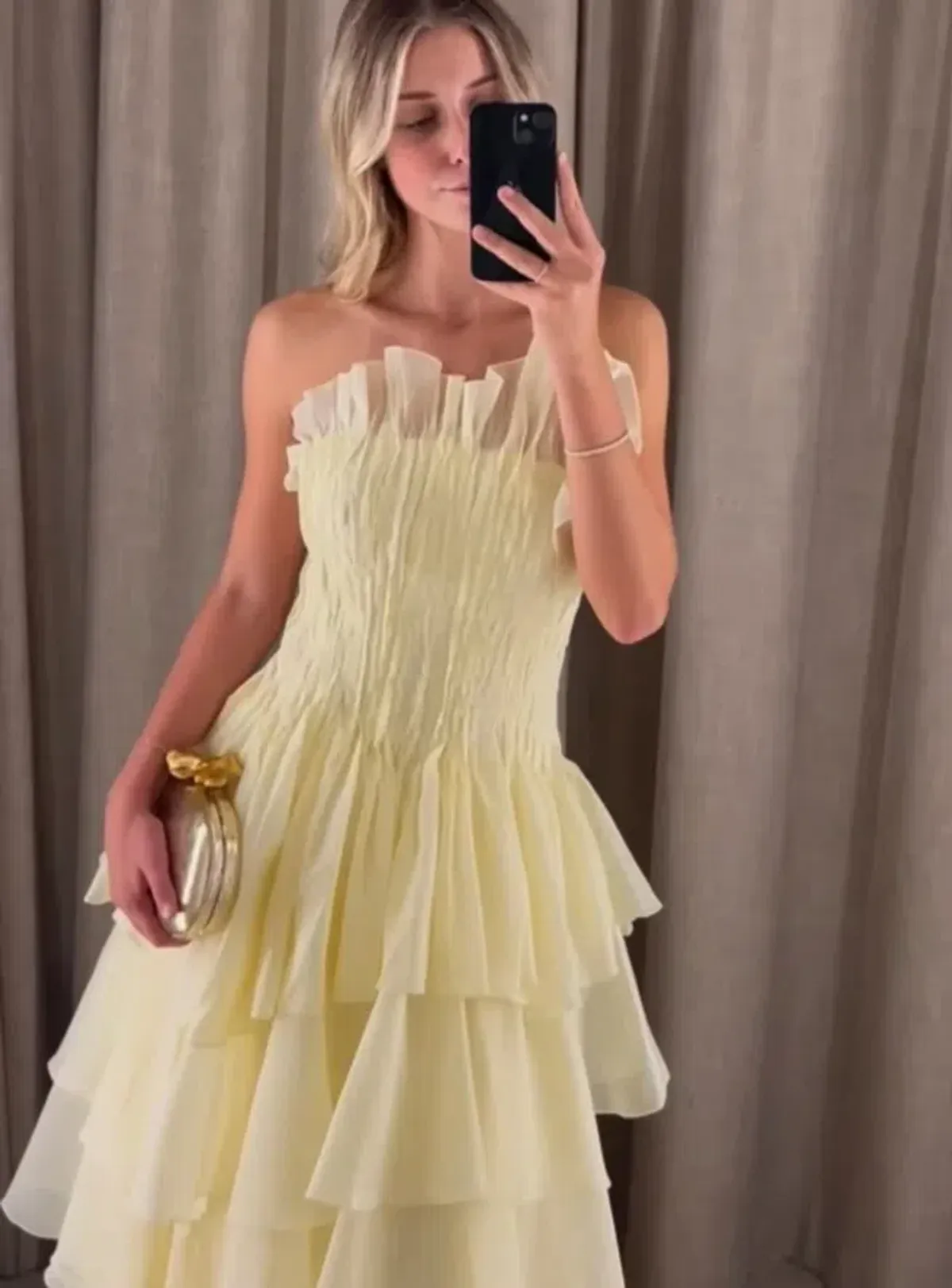 Aje Sonnet Gown in Butter Size 6 - Image 1