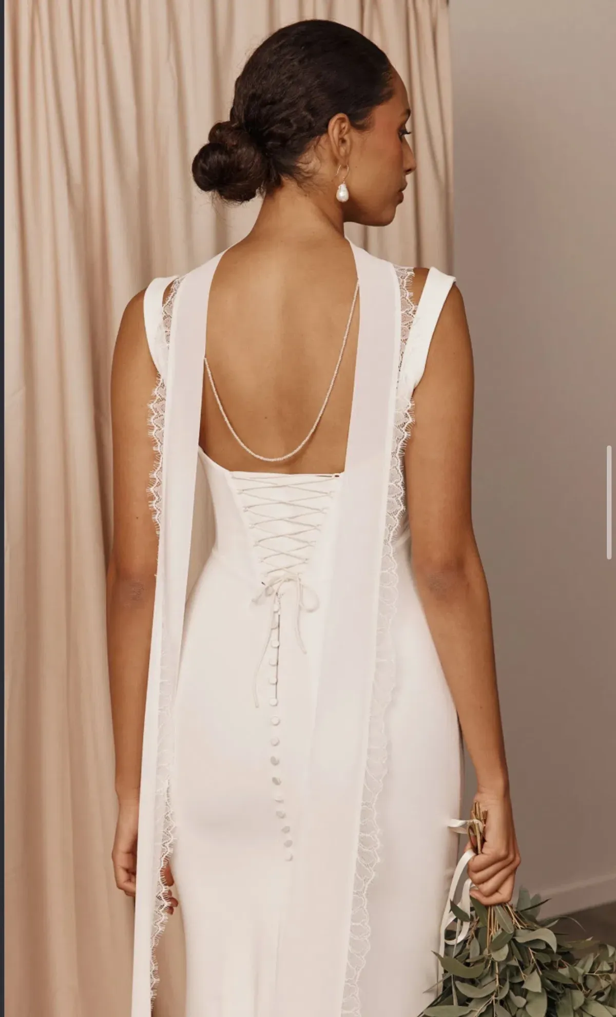 GRACE LOVES LACE JAMES SIMPLE CORSET WEDDING DRESS Size XS | Designer Bridal Gown - Image 3